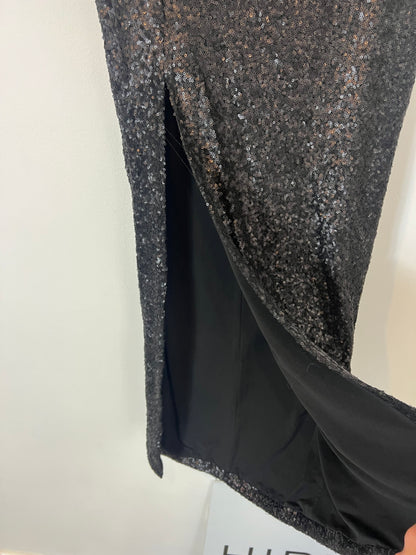 ETXART&PANNO. Falda midi lentejuelas mini abertura. T L