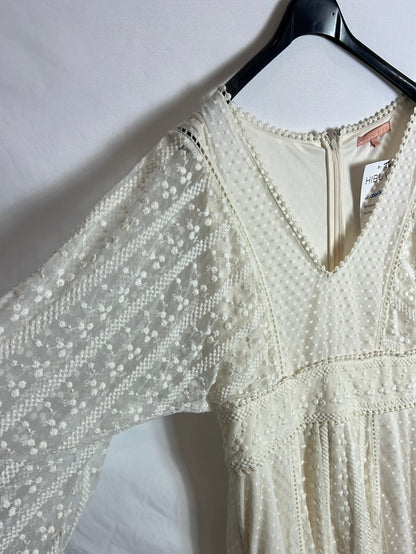 TINTORETTO. Vestido blanco encaje. T.M/L