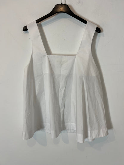 PSOPHIA. White flower sequin top T.xs