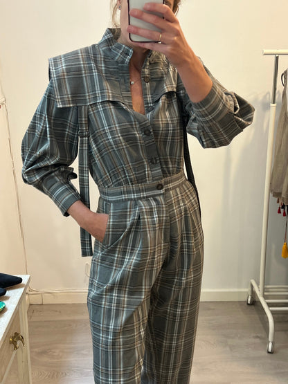 IQ. Mono largo cuadros gris T.s