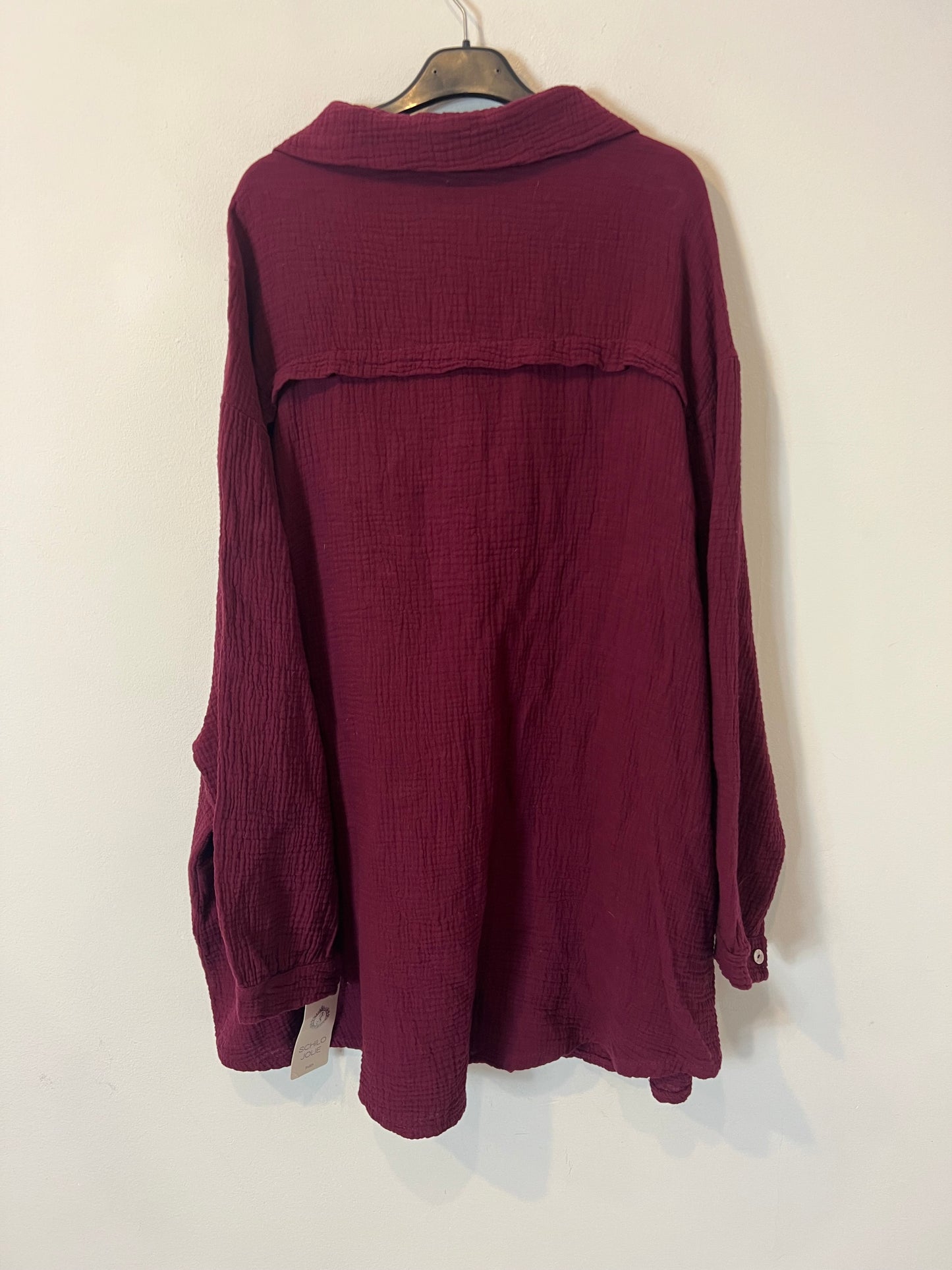 SCHILO JOLIE. Blusón algodón burdeos. T XL