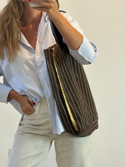 7 ROOMS. Bolso tote Amanda rayas