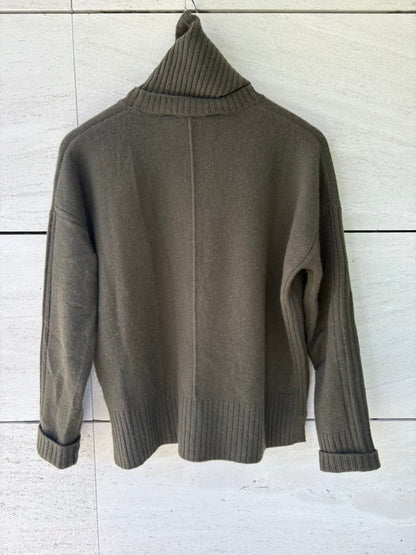ABSOLUT CASHMERE. Jersey verde cuello extraible cashmere