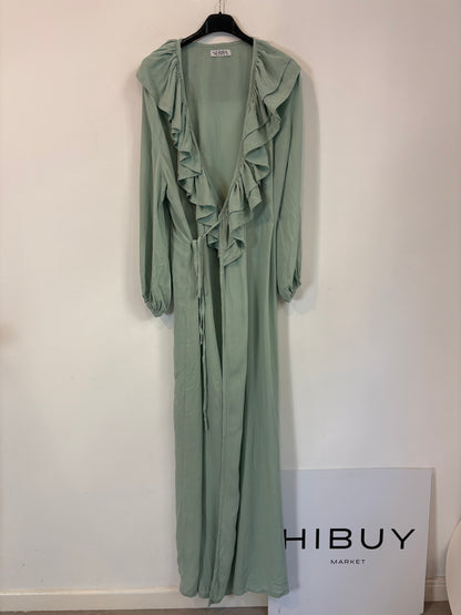SERRA. Vestido maxi cruzado verde agua
