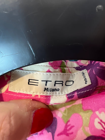 ETRO. Pink floral shirt S.40(xs)