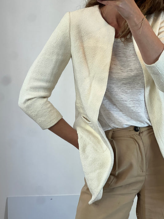 ZARA. Abrigo fino tweed T.m