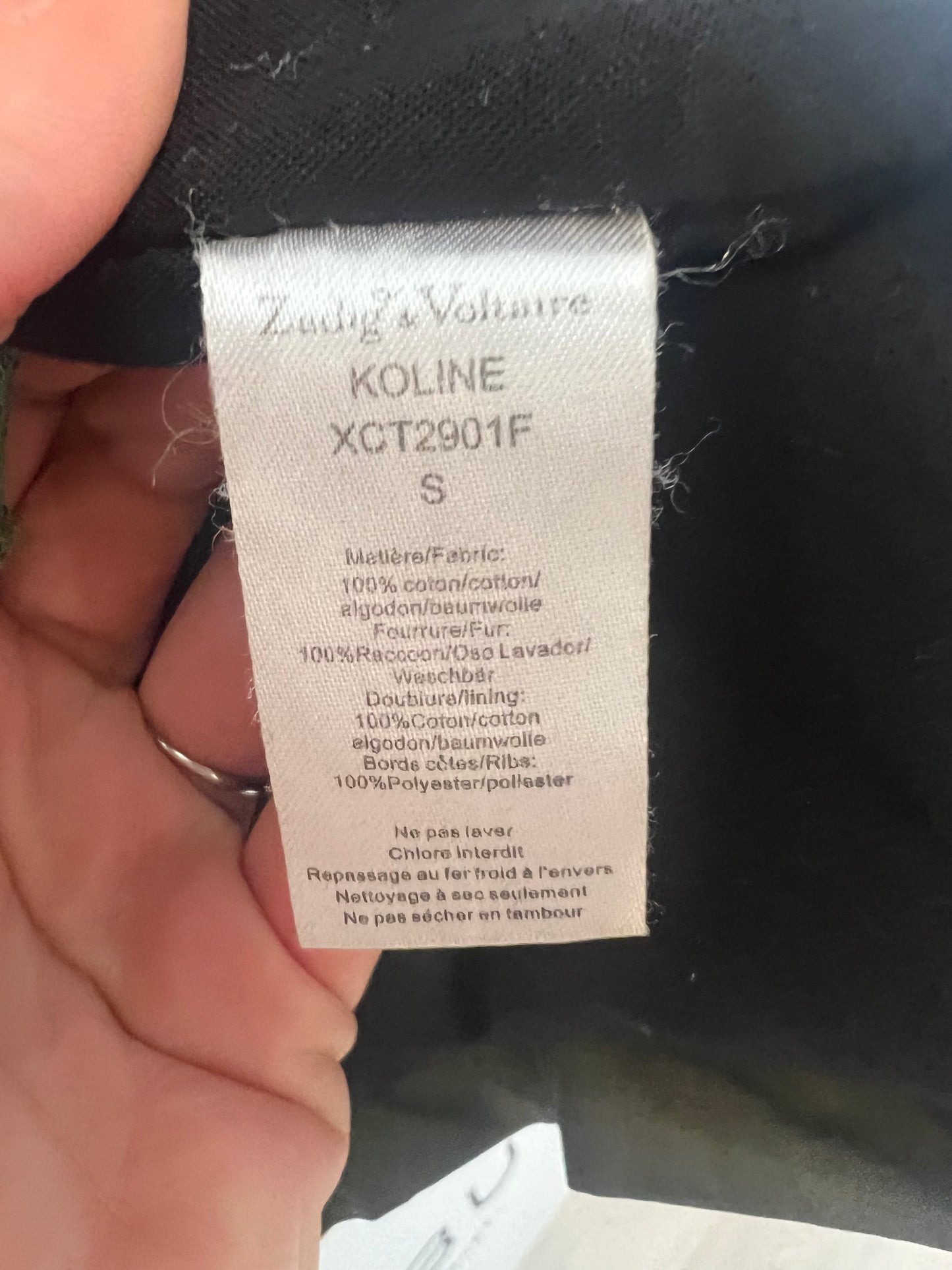 ZADIG&VOLTAIRE. Chaqueta verde militar con pelo  T.s