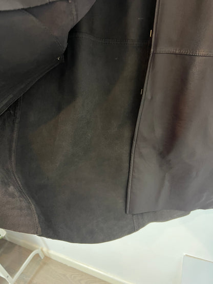 UTERQÜE. Chaqueta marrón chocolate piel. T M