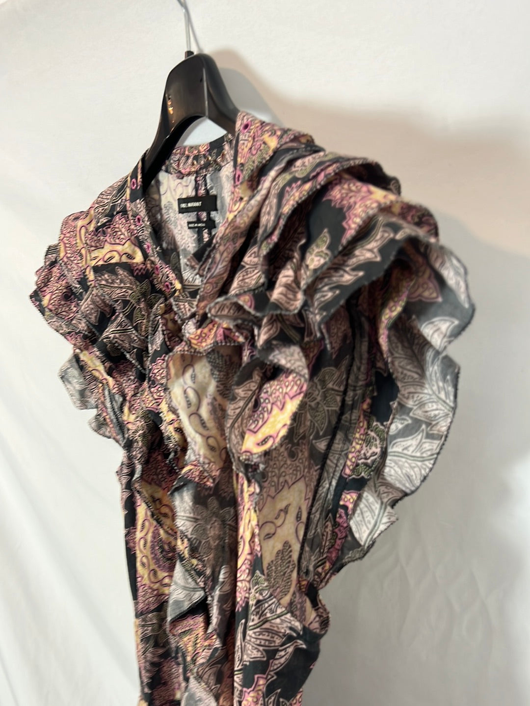 ISABEL MARANT . Vestido corto volantes. T 38