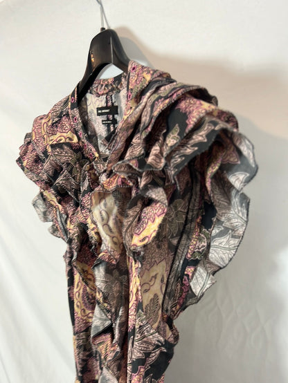 ISABEL MARANT . Vestido corto volantes. T 38