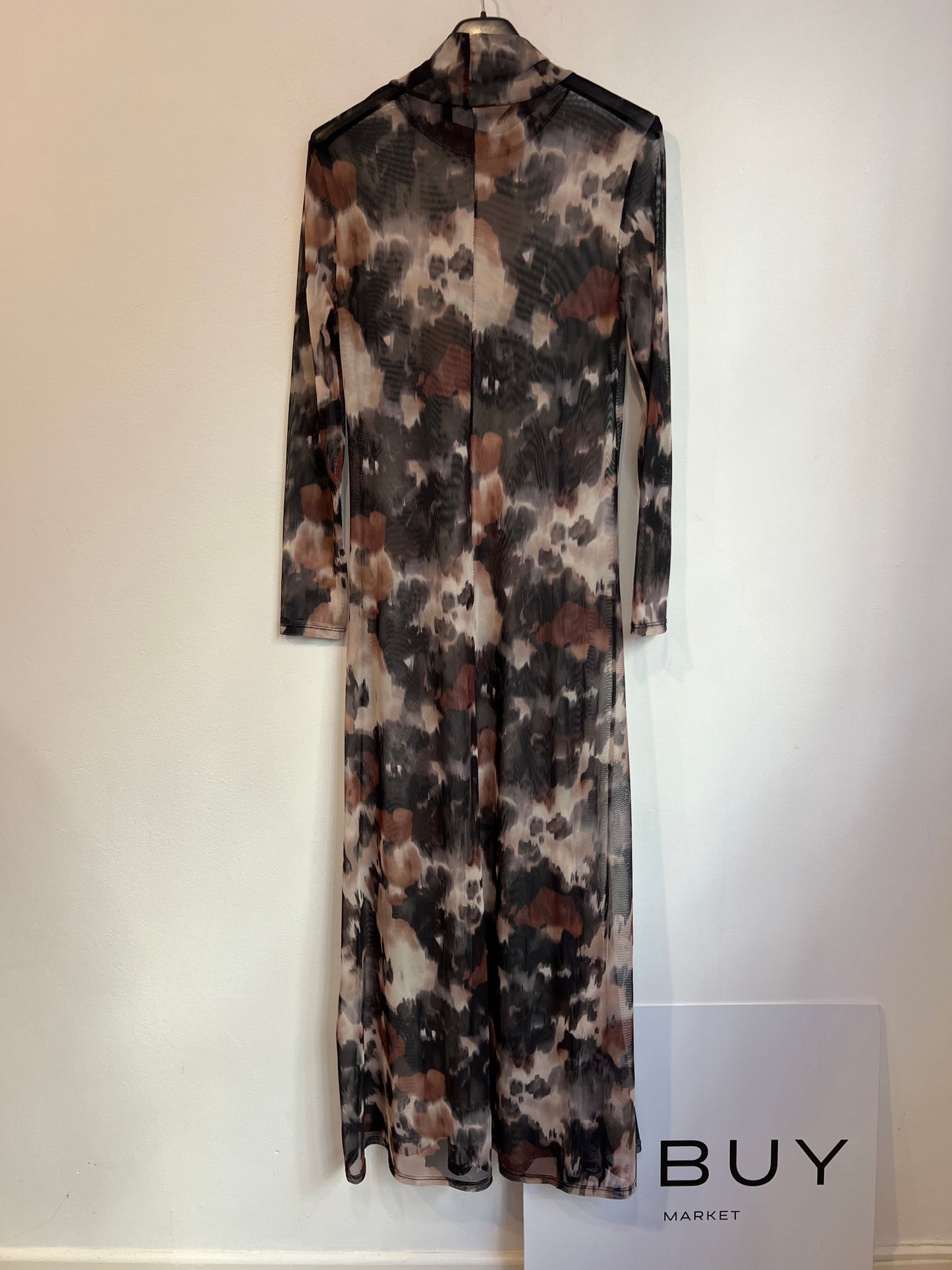 ORAS. Vestido largo elástico semitransparente. T S