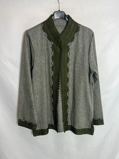 OTHER. Gray and green mottled textured jacket. TM