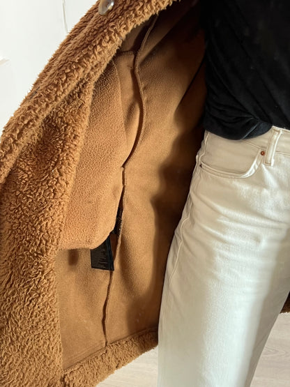 UNIQLO. Abrigo textura marrón. T M