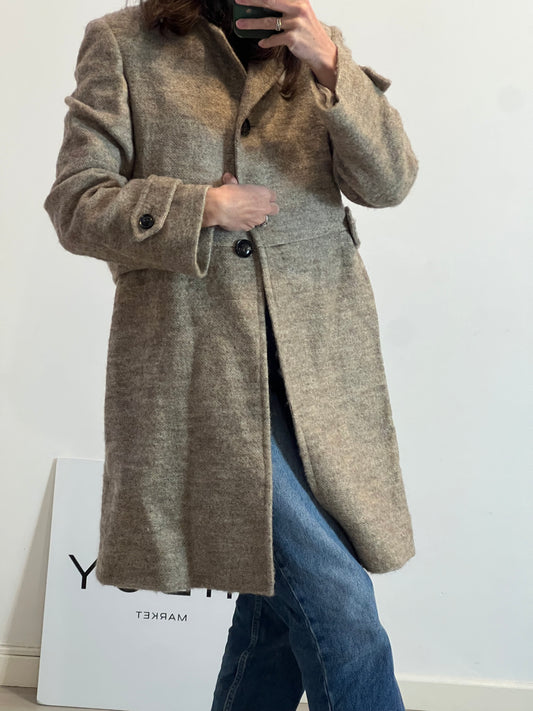 ANGEL SCHLLESSER. Abrigo beige alpaca