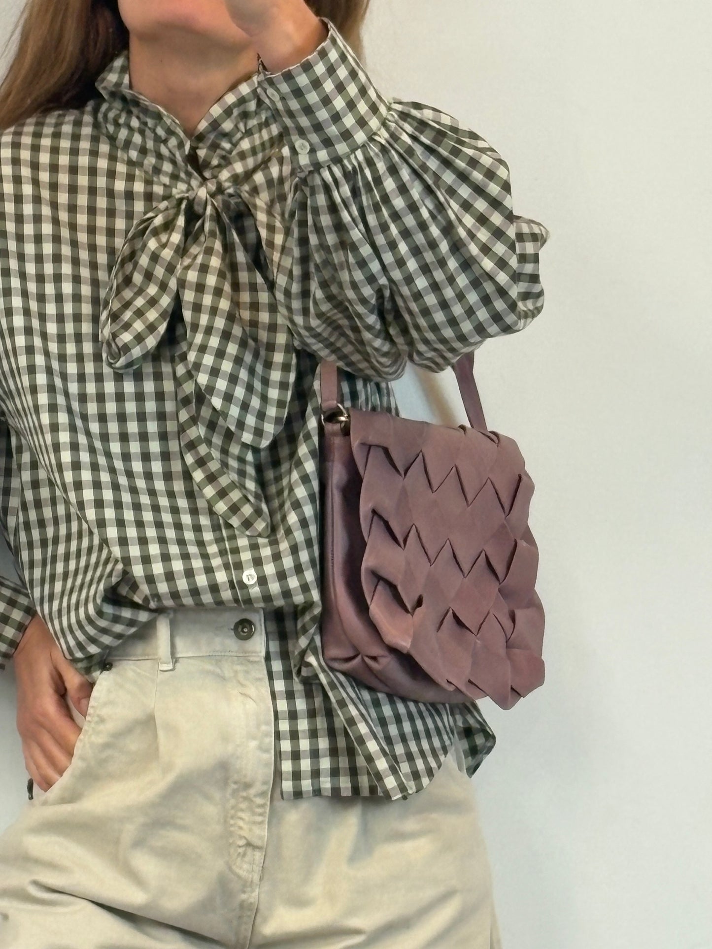 MARÁVIC. Camisa cuadros tonos verdes y rosas