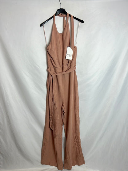 ZARA. Mono rosa lino  T.m