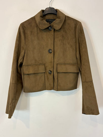 ZARA. Chaqueta caqui efecto piel