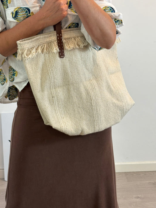 OTRAS. Bolso tela beige
