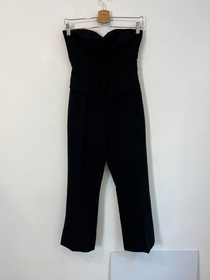 ZARA. Mono largo negro lazos. T S