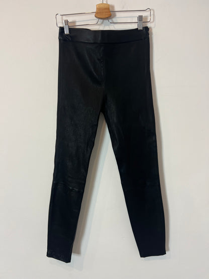 MASSIMO DUTTI. Leggins negros piel  T.m