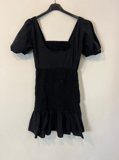 ZARA. Vestido negro nido de abeja T.s