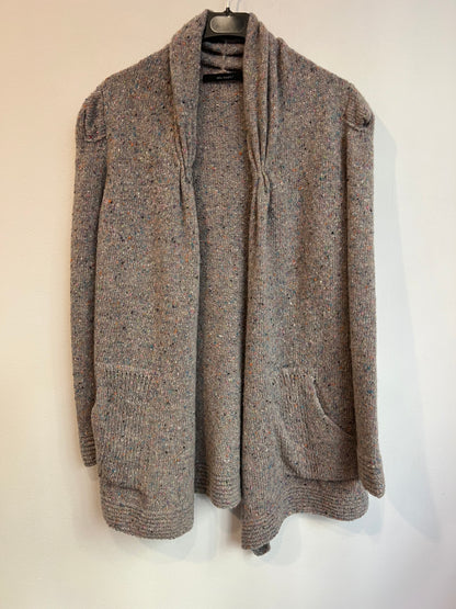 SITA MURT. Cárdigan gris jaspeado colores. T M