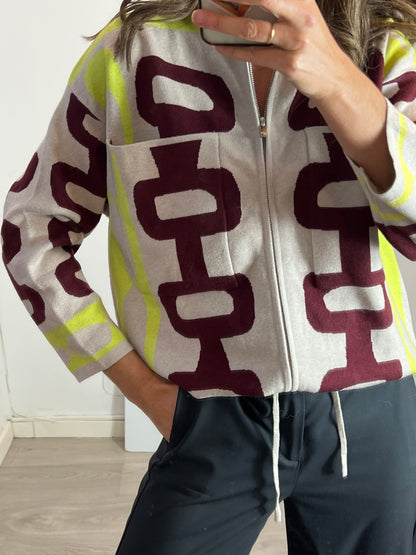 PARFOIS. Chaqueta punto estampada. TU(M)