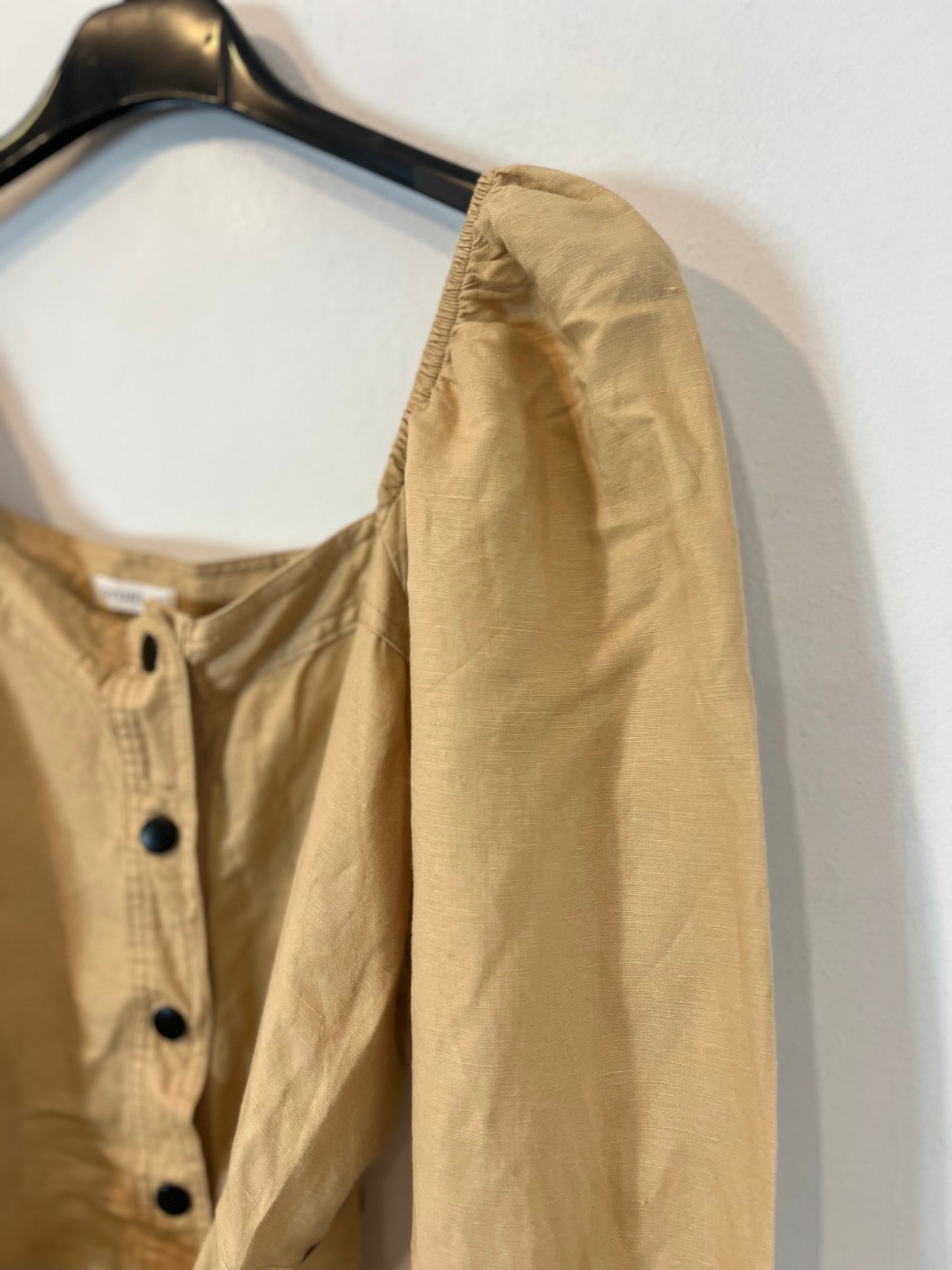 OYSHO. Top beige lino T.s