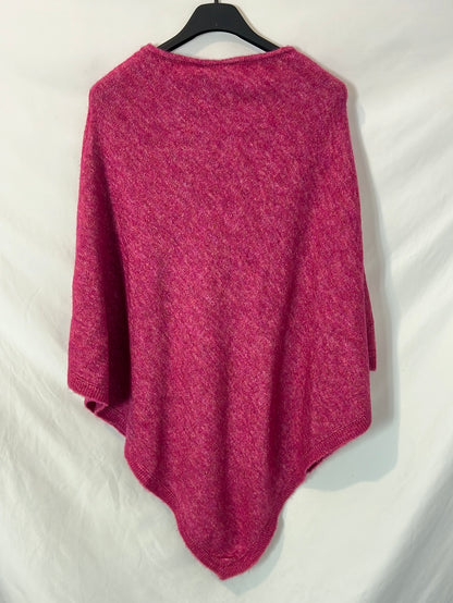 FRANSA. Poncho de punto rosa