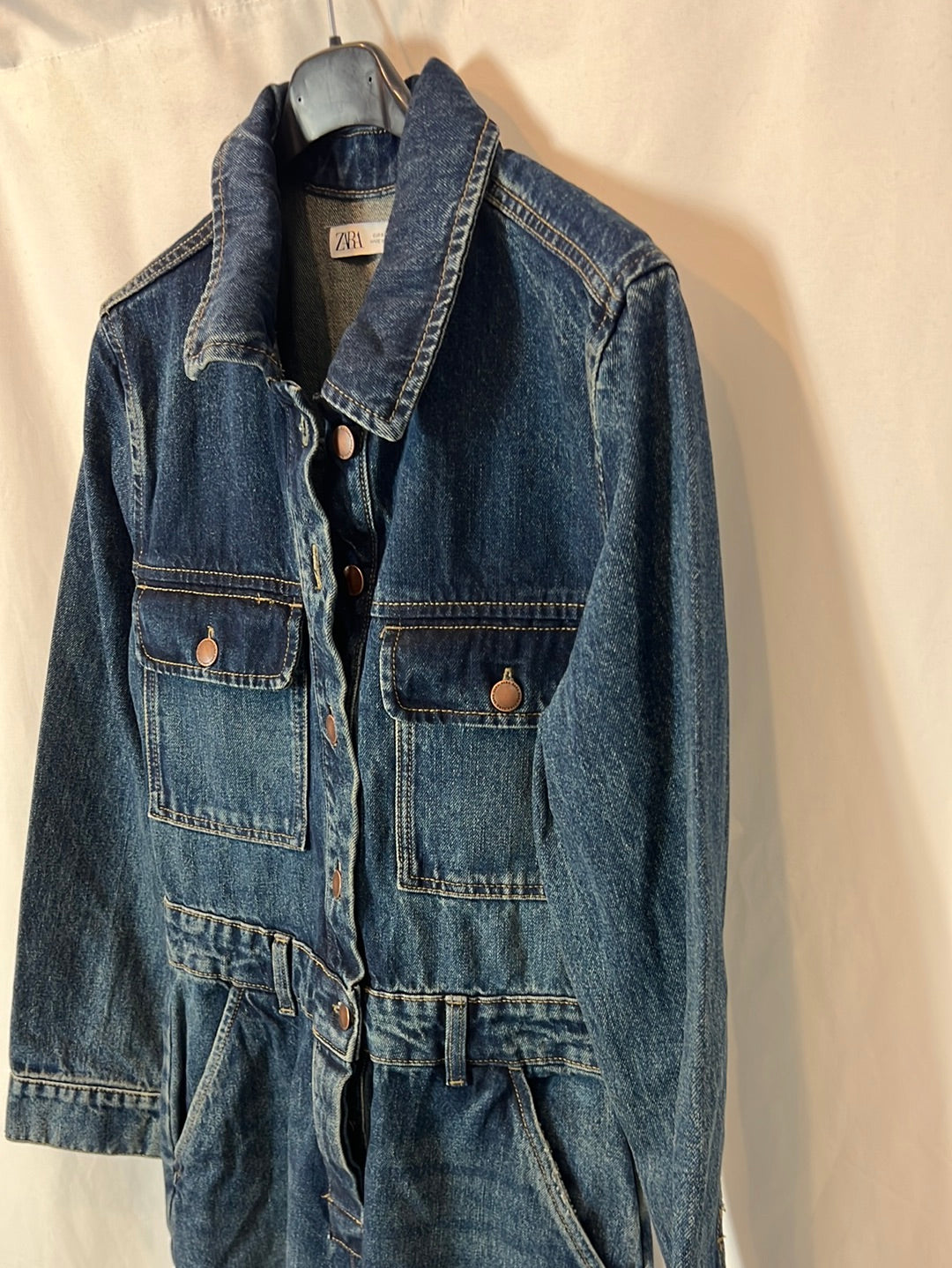 ZARA. Mono denim oscuro T.s