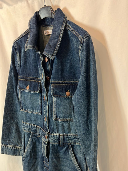 ZARA. Mono denim oscuro T.s