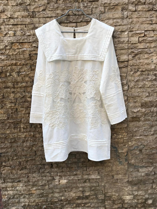 ZARA. Mustard textured back top. TS