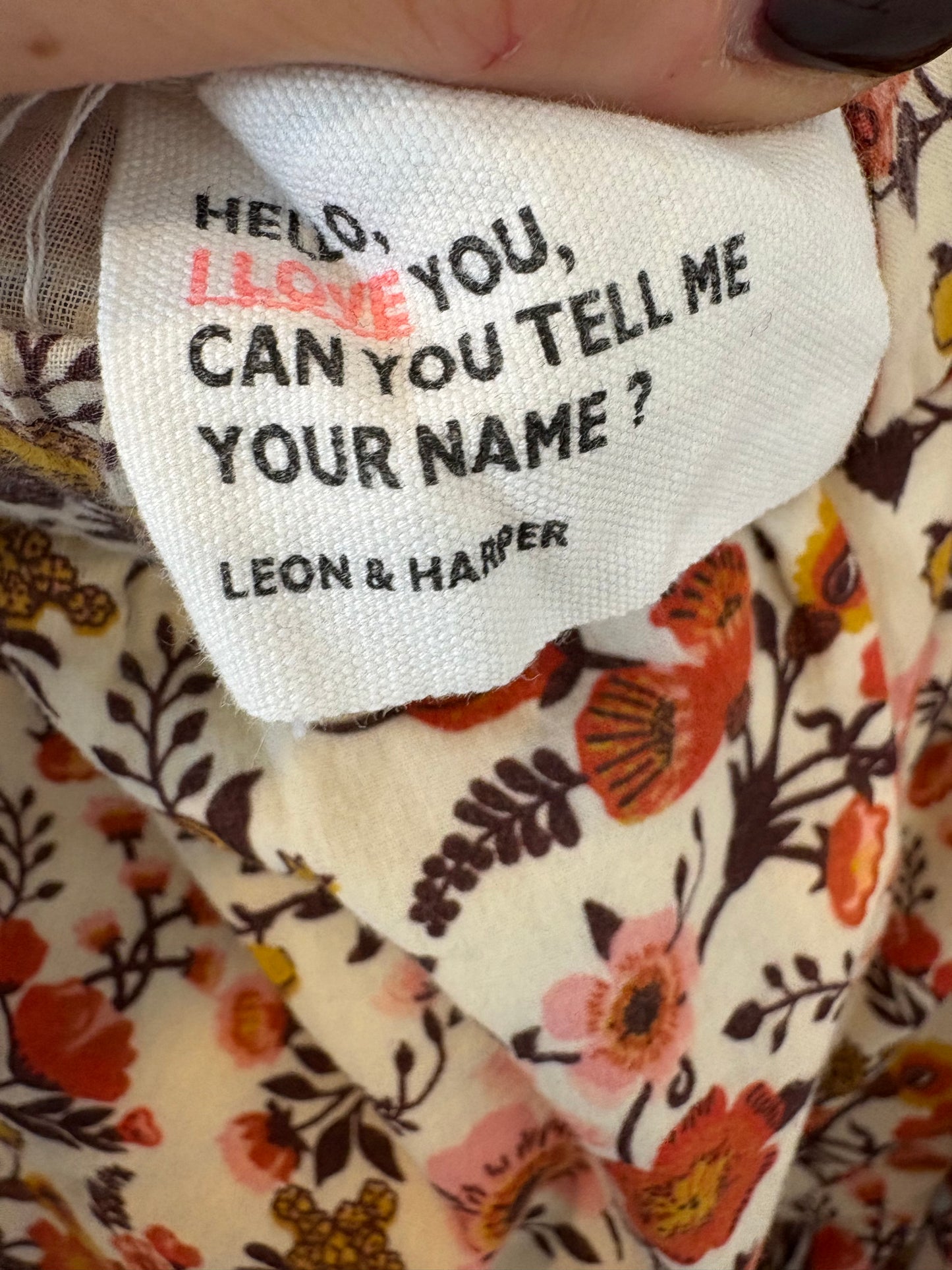 LEON &amp; HARPER. Floral cotton trousers. TS