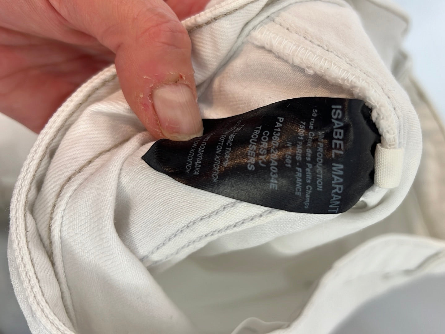 ISABEL MARANTETOILE. White denim trousers, size 36