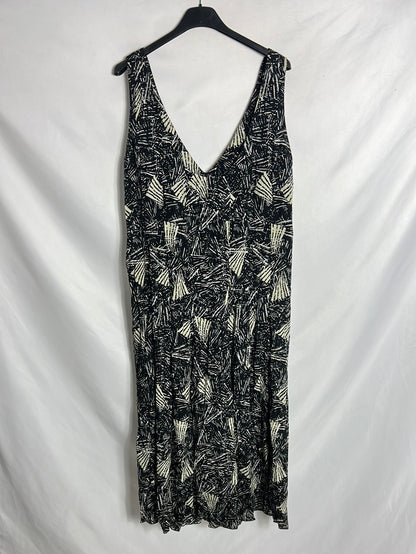 BIMBA Y LOLA. Oversized black printed dress. Size XS