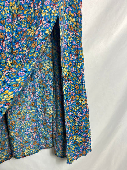 ZARA. Vestido midi apertura estampado. TM