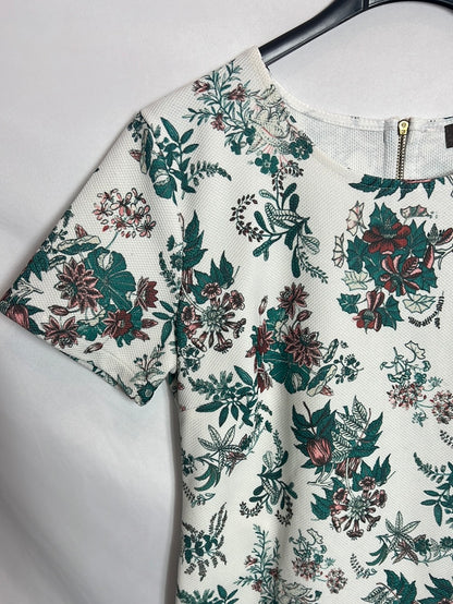 CORTEFIEL. Short printed textured dress. TM