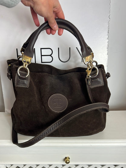 FARRUTX. Bolso piel marrón doble asa