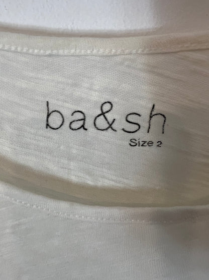 BA&SH. Camiseta blanca letras. T 2 (M)