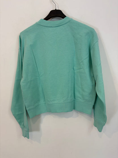 ZARA. Conjunto felpa  verde agua dibujos. T 13-14 años (xs)
