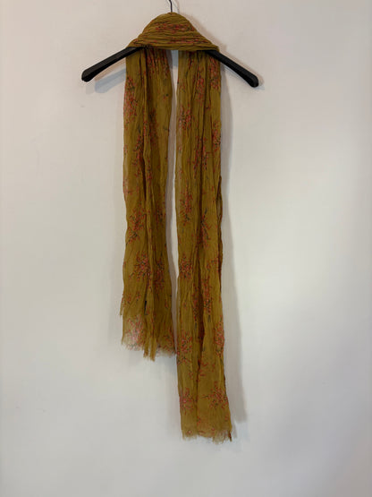 MASSIMO DUTTI. Pañuelo caqui estampado