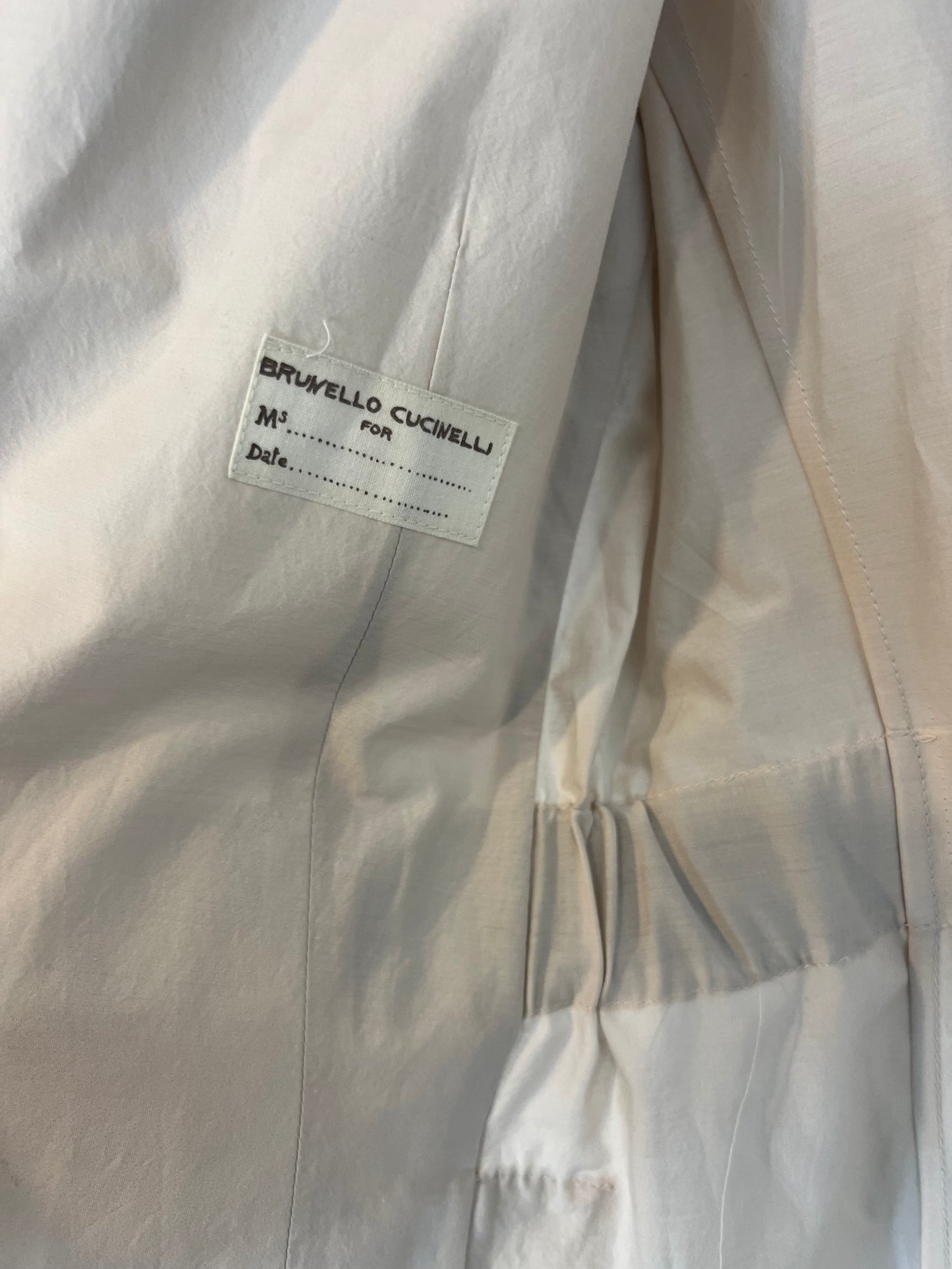 BRUNELLO CUCINELLI. Beige cotton and silk jacket. Size 42 (M)