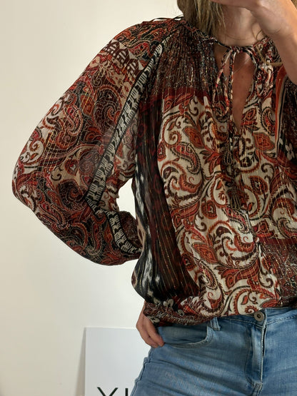 SHEIN. Burgundy Fringed Cardigan Tl