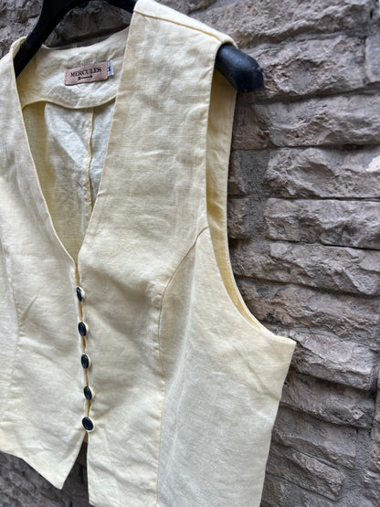 MERCULES. Conjunto lino top y falda midi. T S/M