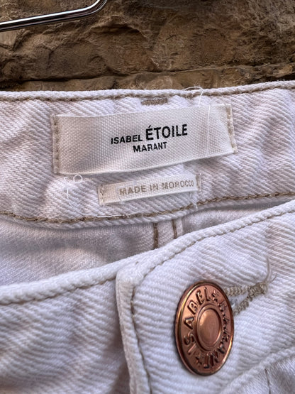ISABEL MARANT. Denim blanco crop costuras. T 36