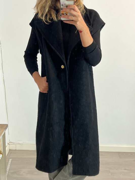 CORTEFIEL. Chaleco negro textura T.l