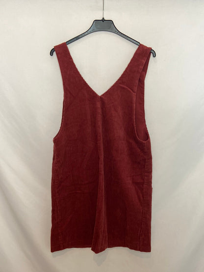 MANGO. Vestido pana burdeos T.m