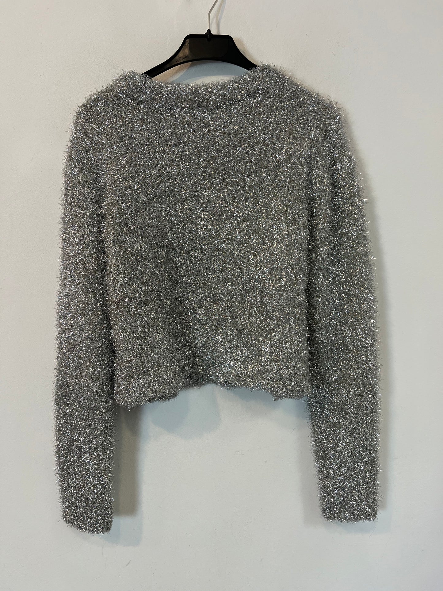 MANGO. Jersey plateado textura