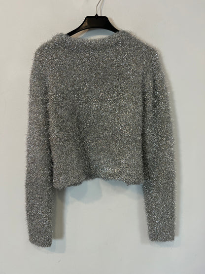 MANGO. Jersey plateado textura