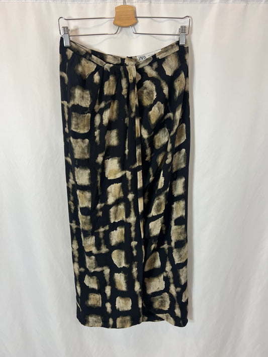 ZARA. Pareo-effect printed midi skirt. T.S.